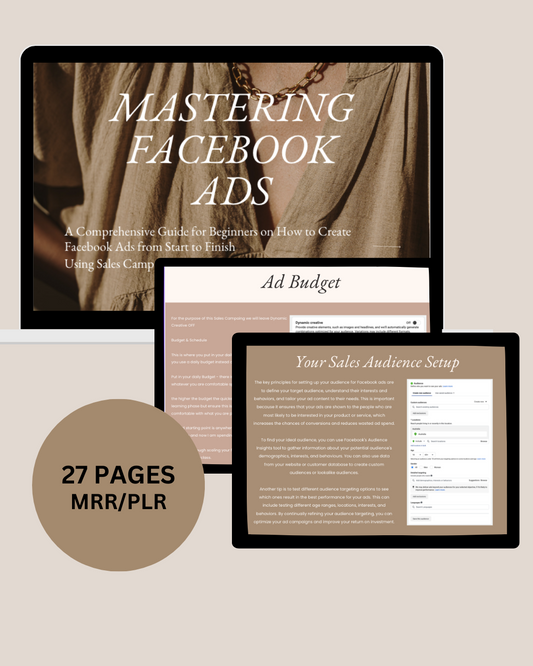 Mastering facebook Ads Guide with MRR/PLR